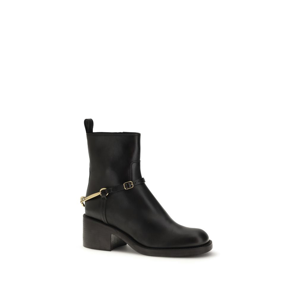 Chloé Dakota Leather Heeled Ankle Boots - Black