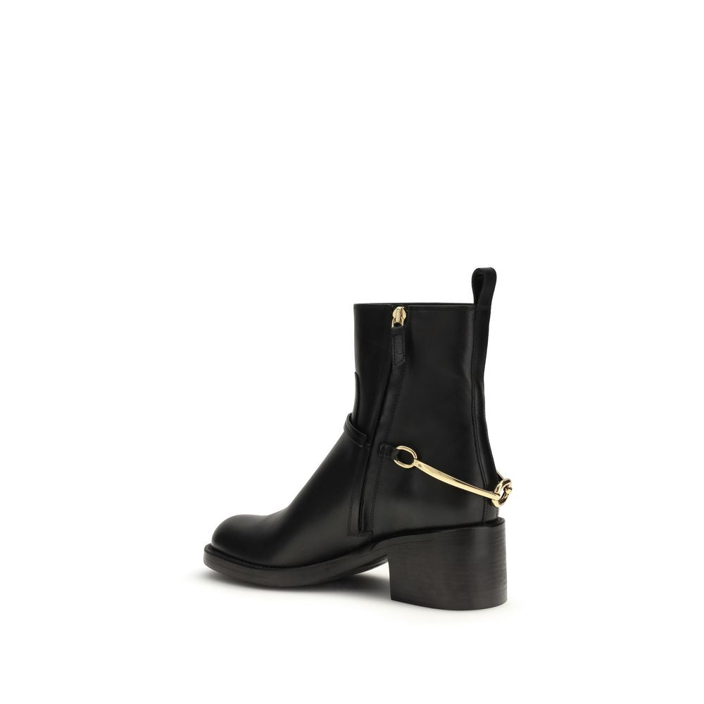 Chloé Dakota Leather Heeled Ankle Boots - Black