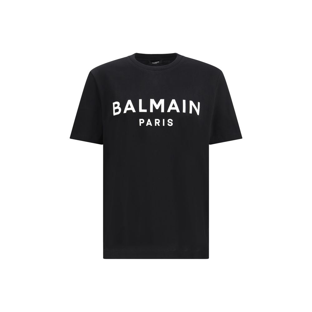 Balmain Logo Black Cotton T-Shirt