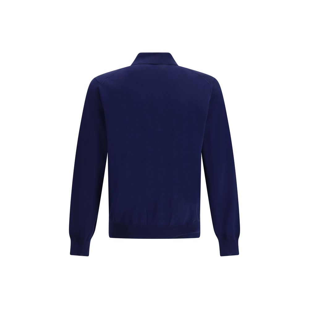 Tom Ford Long Sleeve Polo Shirt - Dark Blue