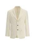 Brunello Cucinelli Porcelain White/Cream Wool-Casmhere Longline Blazer