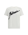 Balmain Logo White Cotton T-Shirt