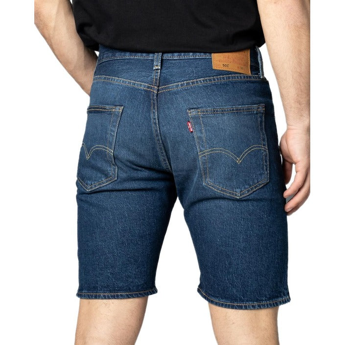 Levi`s Logo Medium Wash Denim Shorts