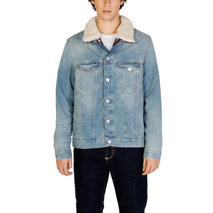 Tommy Hilfiger Minimalist Faux Fur Lined Cotton Denim Jacket