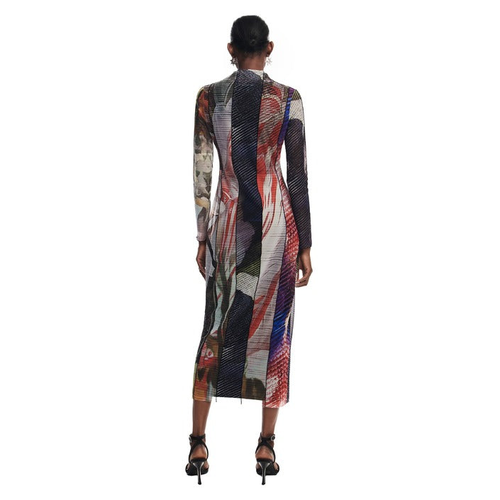 Desigual Abstract Art Long Sleeve Midi Dress