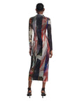 Desigual Abstract Art Long Sleeve Midi Dress