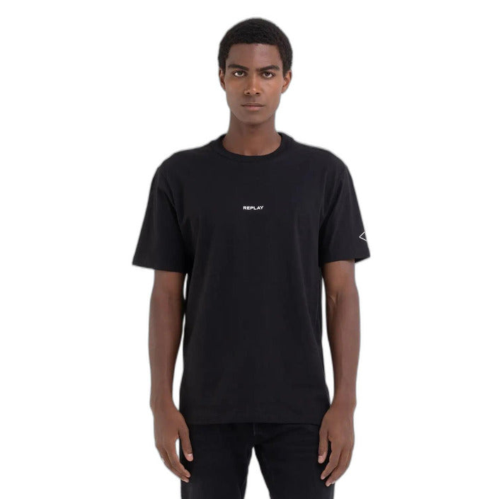 Replay Logo 100% Cotton T-Shirt - black