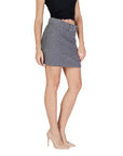 Only Grey Belted Winter Mini Skirt Wool-Blend