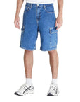 Calvin Klein Jeans Logo Medium Blue Cargo Denim Shorts