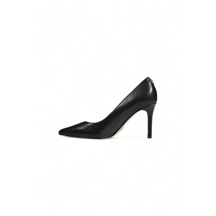 Guess Minimalist Black Leather Pointed Toe Court Heels