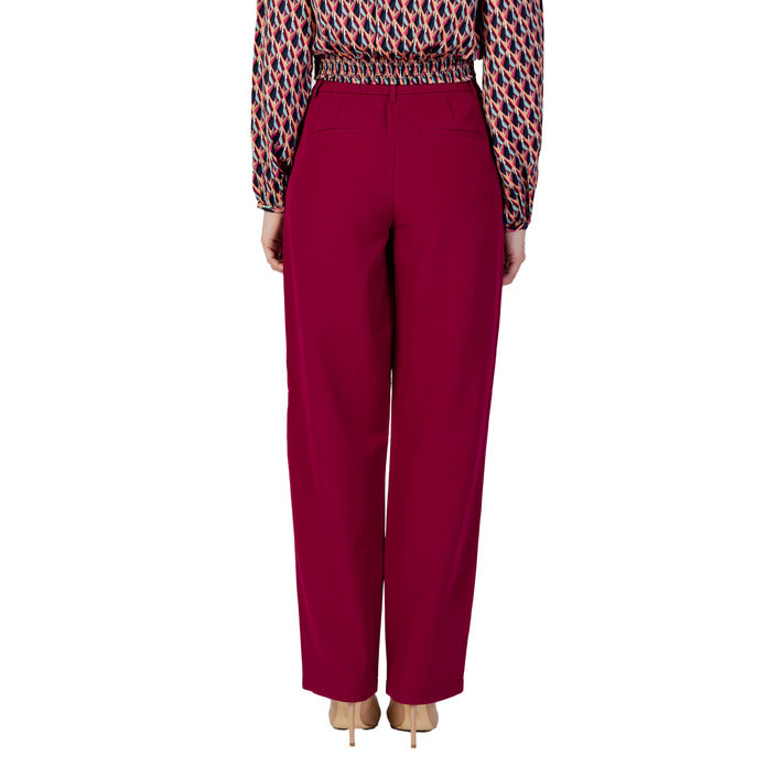 Vila Clothes Red Bordeaux Wide Leg Suit Pants