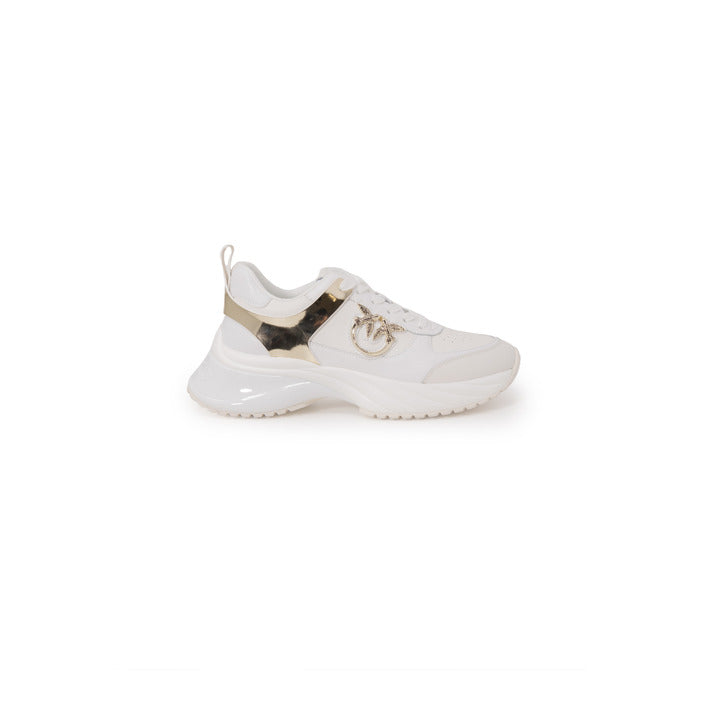 Pinko Logo Leather Low Top Lace-Up Sneakers