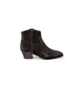 Ash Leather Block Heel Minimalist Ankle Boots