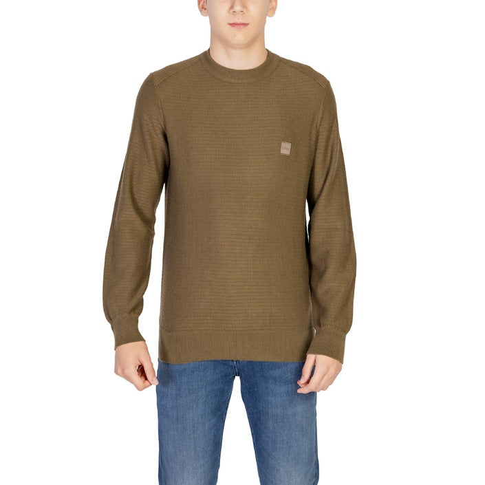 Boss Logo Cotton-Cashmere Turtleneck Sweater