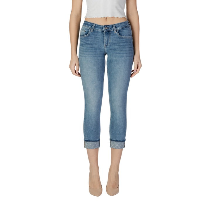 Liu Jo Light Wash Skinny Folded Hem Crop Jeans