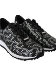 Jimmy Choo Logo Monza Black & Silver Leather Sneakers