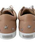 Jimmy Choo Powder Pink Leather Low Top Lace-Up Sneakers