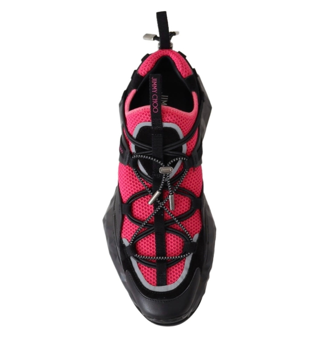 Jimmy Choo Electric Red & Black Leather Low Top Sneakers