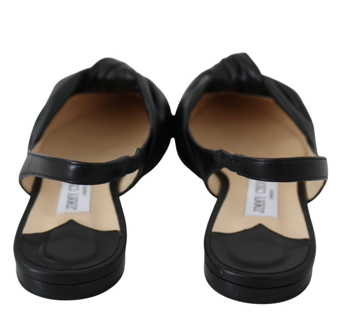 Jimmy Choo Black Pointed Toe Leather Pump Flats