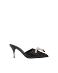 Prada black nappa leather pointed toe heeled pumps