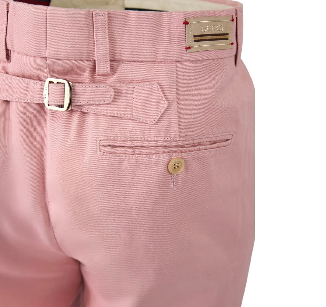 Gucci Dusty Pink Cotton Straight Leg Pants
