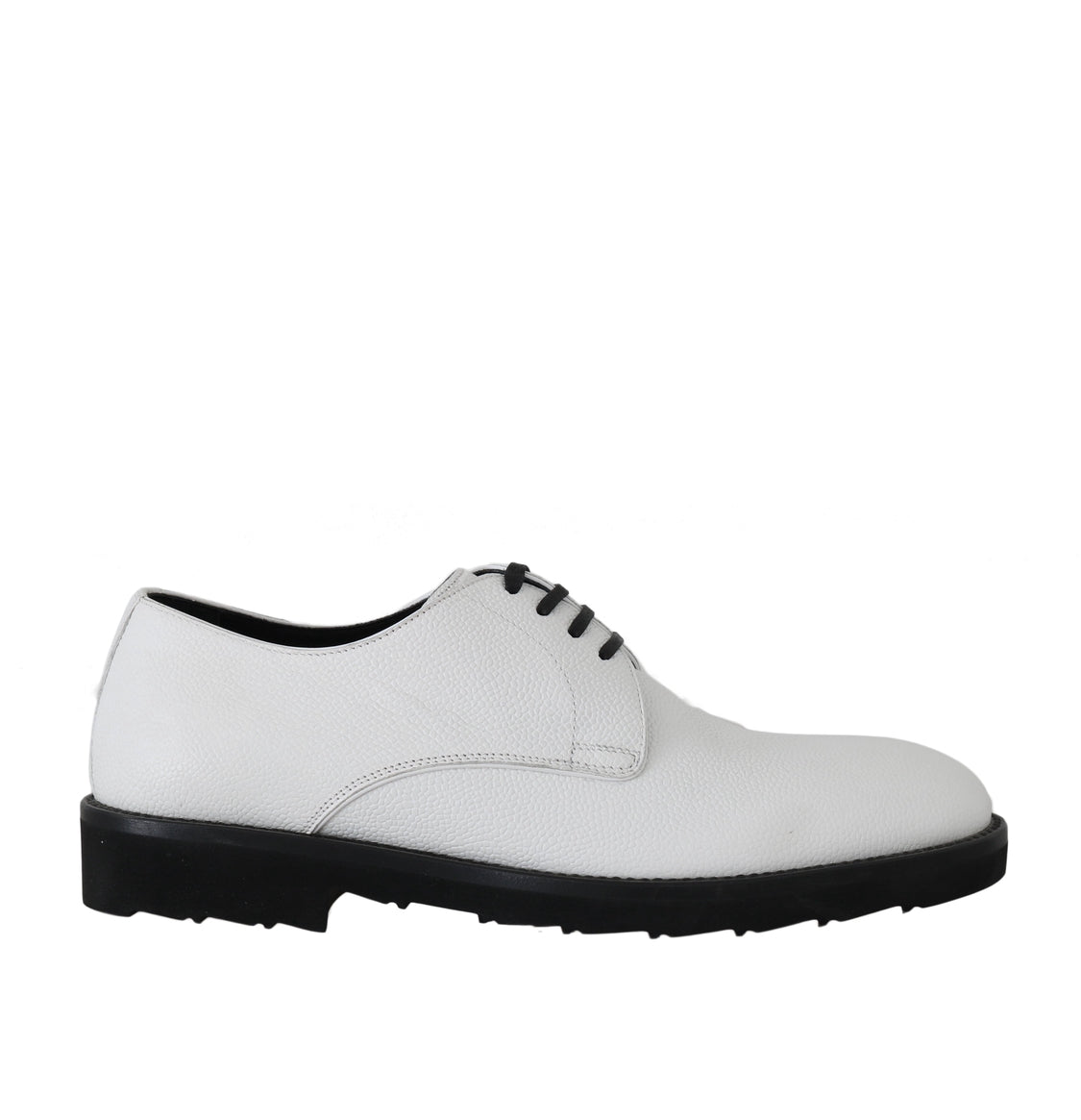 Dolce & Gabbana White Leather Derby Dress Shoes