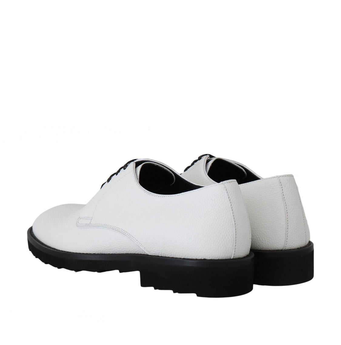 Dolce & Gabbana White Leather Derby Dress Shoes