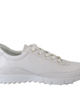 Jimmy Choo All White Monza Olel Leather Sneakers