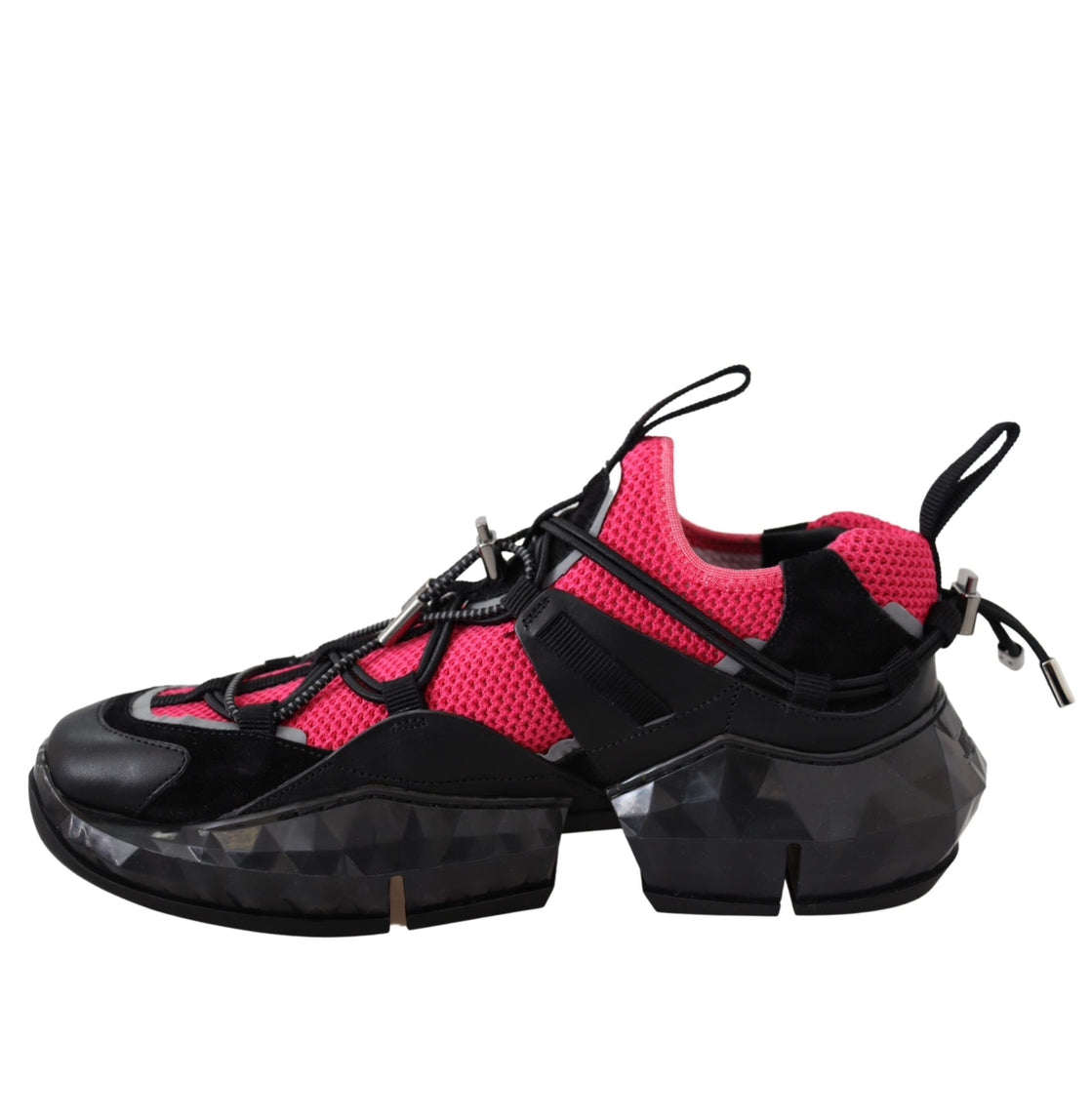 Jimmy Choo Electric Red & Black Leather Low Top Sneakers
