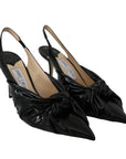 Jimmy Choo Black Leather Annabell 85 Slingback Pumps