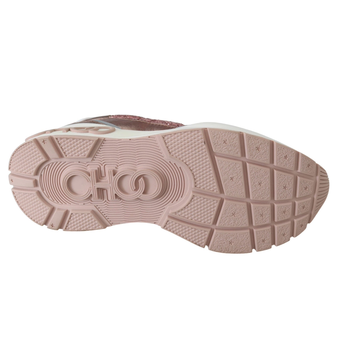 Jimmy Choo Glitter Leather Lace-Up Low Top Sneaker