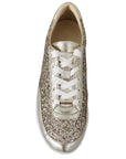 Jimmy Choo Monza Osao Gold Glitter Leather Low Top Sneakers