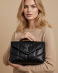 Saint Laurent Quilted Black Puffer Toy Leather Shoulder Bag