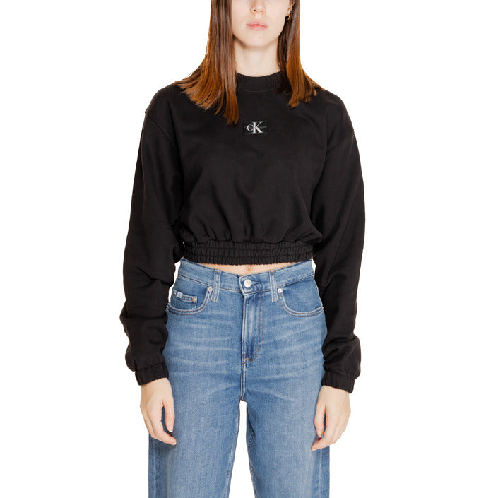 Calvin Klein Logo Cropped Sweatshirt 100% Cotton