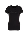 Armani Exchange Embellished Logo Cotton-Rich T-Shirt - black 