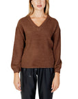 JDY Minimalist V-Neck Sweater & Knit Top - chocolate brown