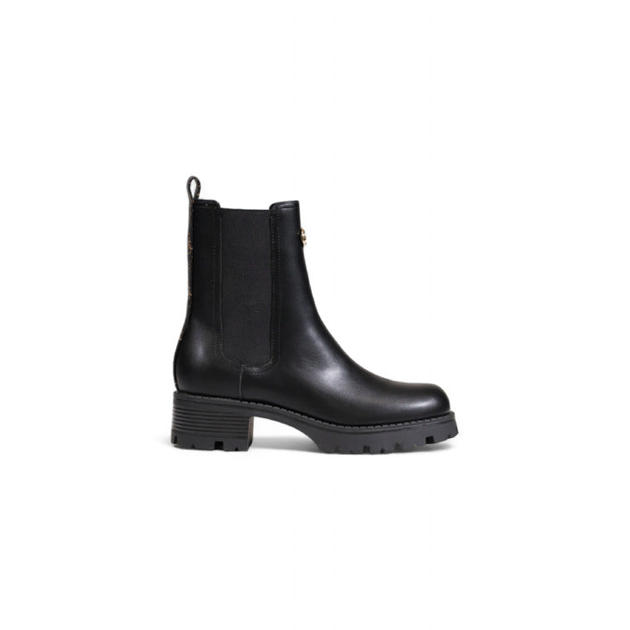 Guess Logo All Black Vegan Leather Chelsea Boots