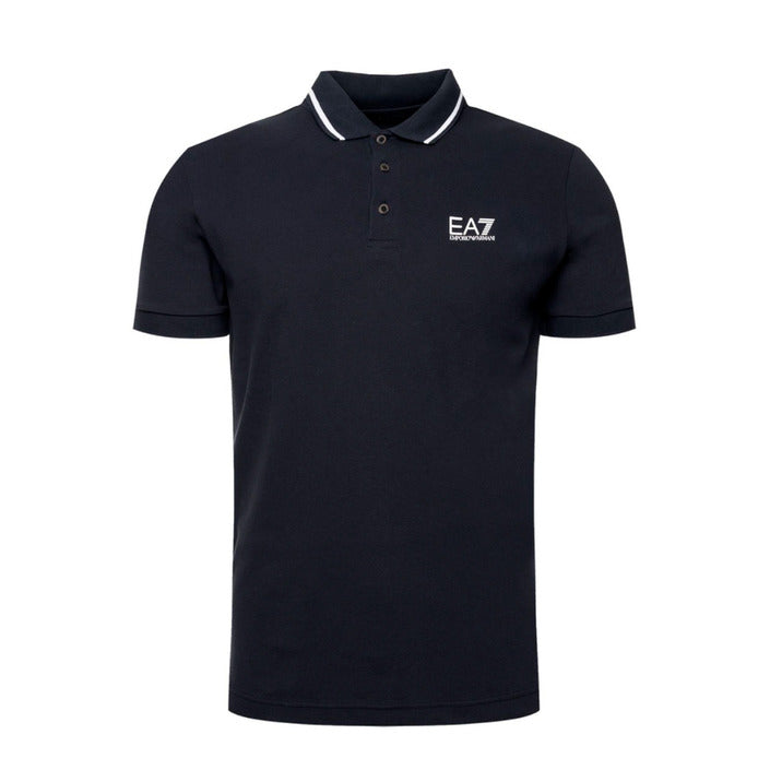 EA7 By Emporio Armani Cotton-Rich Polo Shirt - blue 