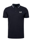 EA7 By Emporio Armani Cotton-Rich Polo Shirt - blue 