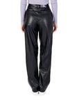 Calvin Klein Jeans Logo Leather-Look Hi-Rise Wide Leg Pants