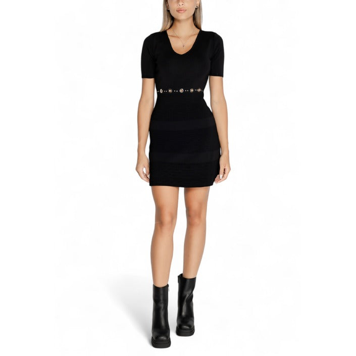 Morgan De Toi Black Short Sleeve Bodycon Mini Dress