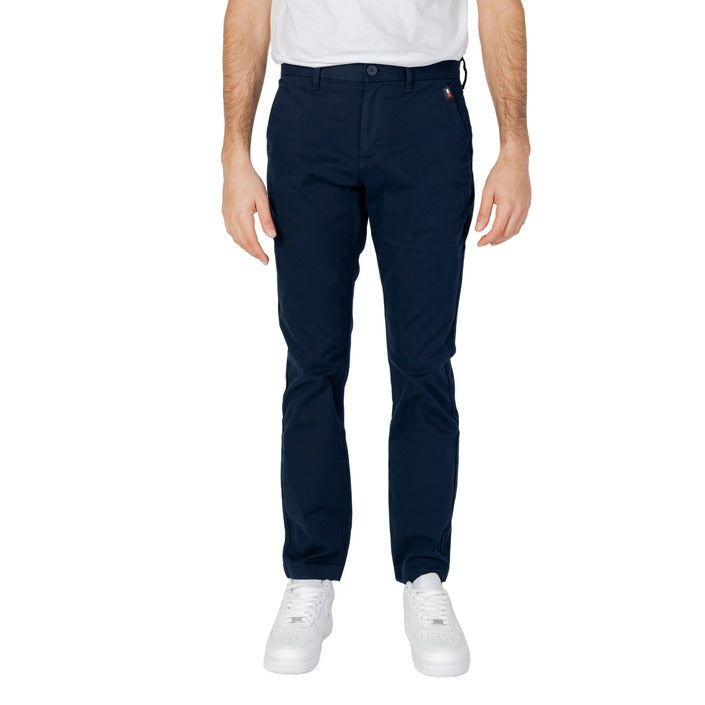 Tommy Hilfiger Jeans Logo Cotton-Rich Slim Fit Chinos - navy blue