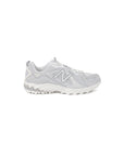 New Balance Logo Leather Low Top Lace Up Sneakers - grey