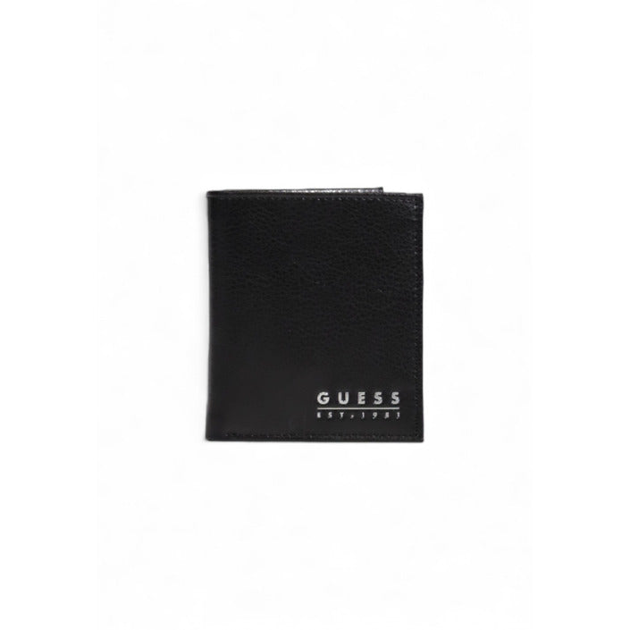 Guess Logo Genuine Leather Black Wallet