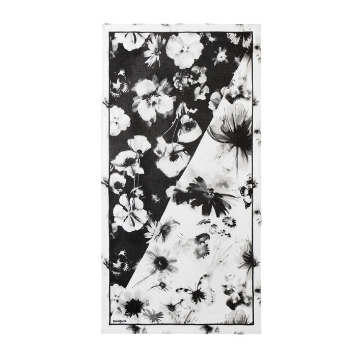 Desigual Monochrome Floral Scarf