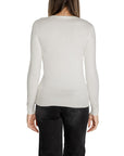 Guess Logo V-Neck Long Sleeve Knit Top