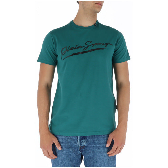 Plein Sport Logo Cotton-Rich Athleisure T-Shirt - green