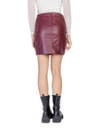 Ichi Vegan Leather Mini Skirt - Black Or Bordeaux