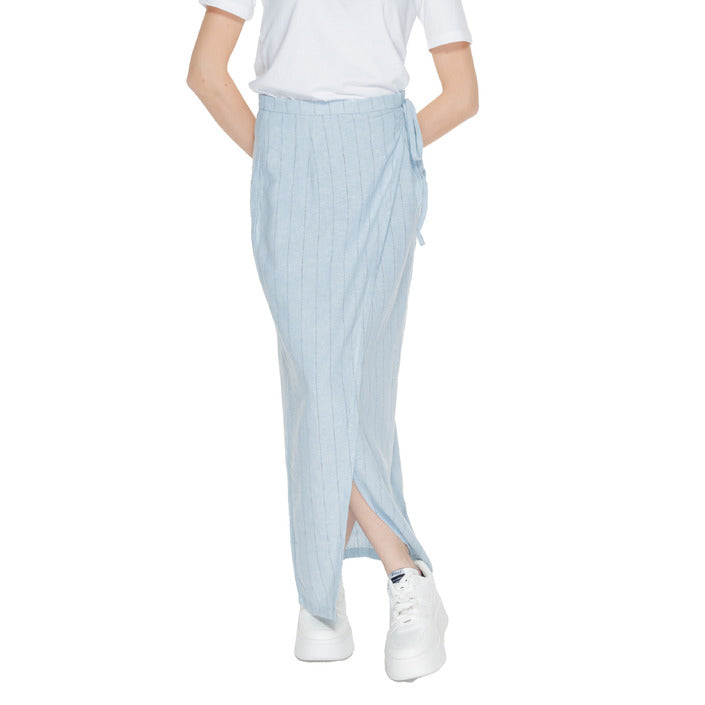 Vero Moda Linen Wrap Maxi Skirt Striped