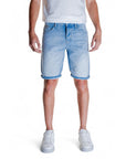 Antony Morato Logo Light Wash Denim Shorts